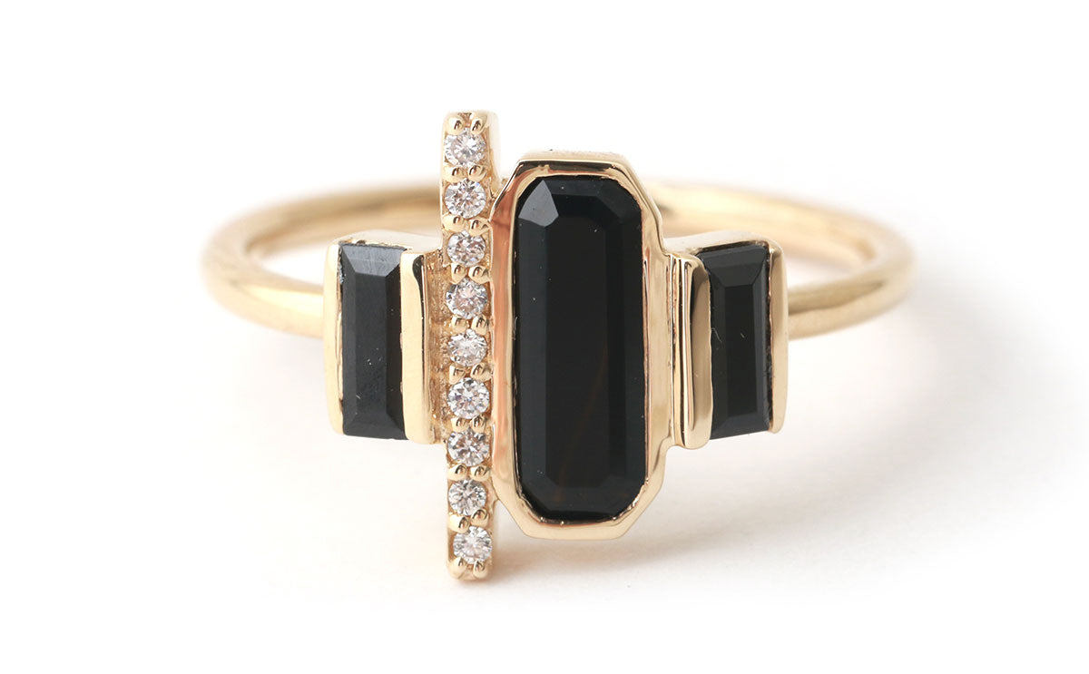 Cityscape Triple Spinel and Diamond Tower Ring BFCM Stock Ring R1301SP-ecom