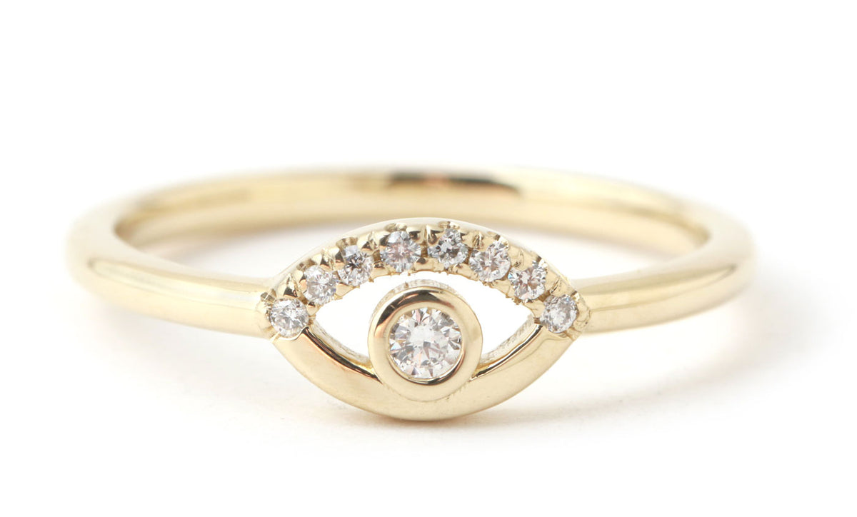 Pave White Diamond Wink Ring BFCM Stock Ring R1307-ecom