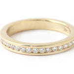 White Diamond Half Channel Eternity Band- 14k Yellow Gold Stock Ring R1309G-web