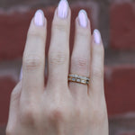 White Diamond Half Channel Eternity Band- 14k Yellow Gold Stock Ring R1309GWHT-onmod