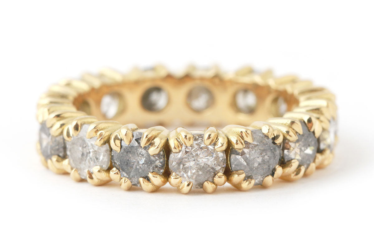 Grey Diamond Eternity Band - 18k Yellow Gold Stock Ring R1313G-web