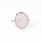 Extra large freeform Rose Quartz cocktail ring BFCM Stock Ring R1324RQ-6