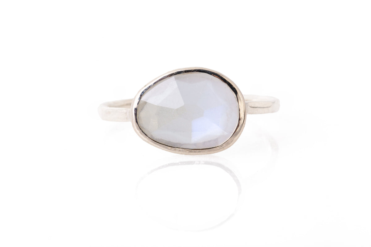 Freeform East-West Rainbow Moonstone Ring Sterling silver Rings R1325RMS_copy