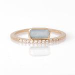 Aquamarine Micropave Diamond Cityscape Stacking Ring 6 Stock Ring R1332GAQcopy