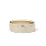 6mm Hand-Hammered Band - 14k White Gold Stock Ring R384WG
