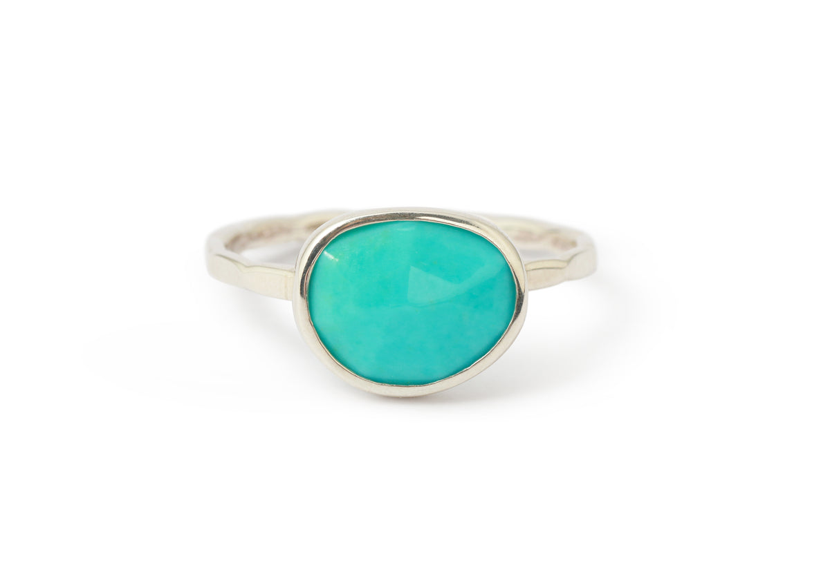 Freeform East-West Turquoise Ring Sterling Silver BFCM Stock Ring R959-2