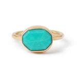 Freeform East-West Turquoise Ring 14k Gold BFCM Stock Ring R959G-5