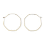 1 Inch Octagon Hoop Earrings Silver Earrings SOCTHS-3