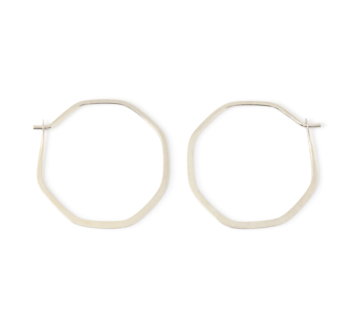 1 Inch Octagon Hoop Earrings Silver Earrings SOCTHS-3