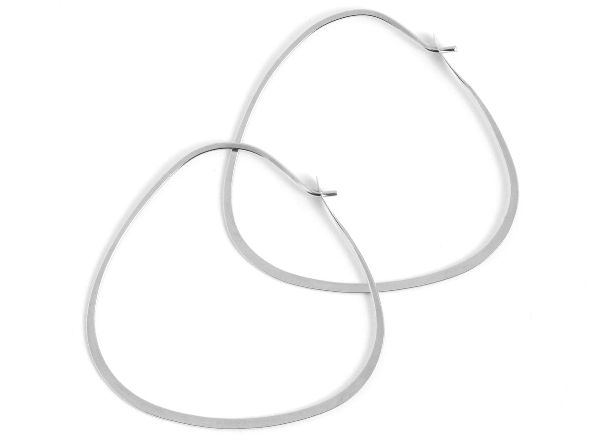 1.5 Inch Triangle Hoop Earrings Silver Earrings THs-updated