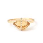 Micropave Bezel Wrapped Herkimer cut Citrine Ring BFCM Stock Ring Untitled-1