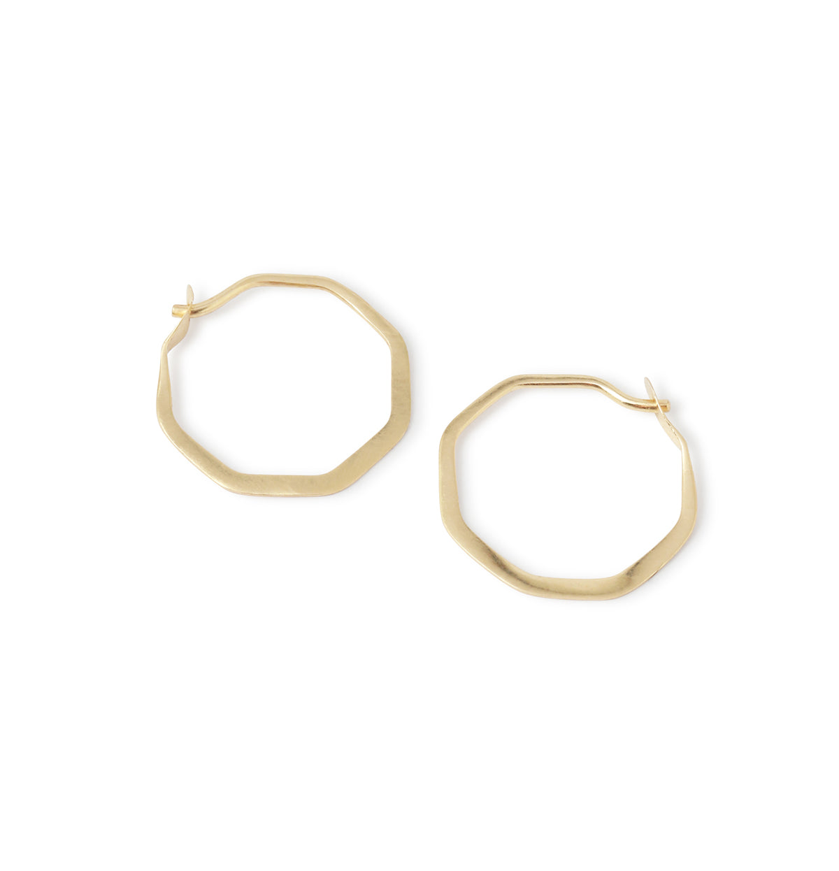 1/2 Inch Octagon Hoop Earrings Gold Earrings XSOCTHG