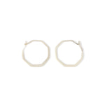 1/2 Inch Octagon Hoop Earrings Silver Earrings XSOCTHS