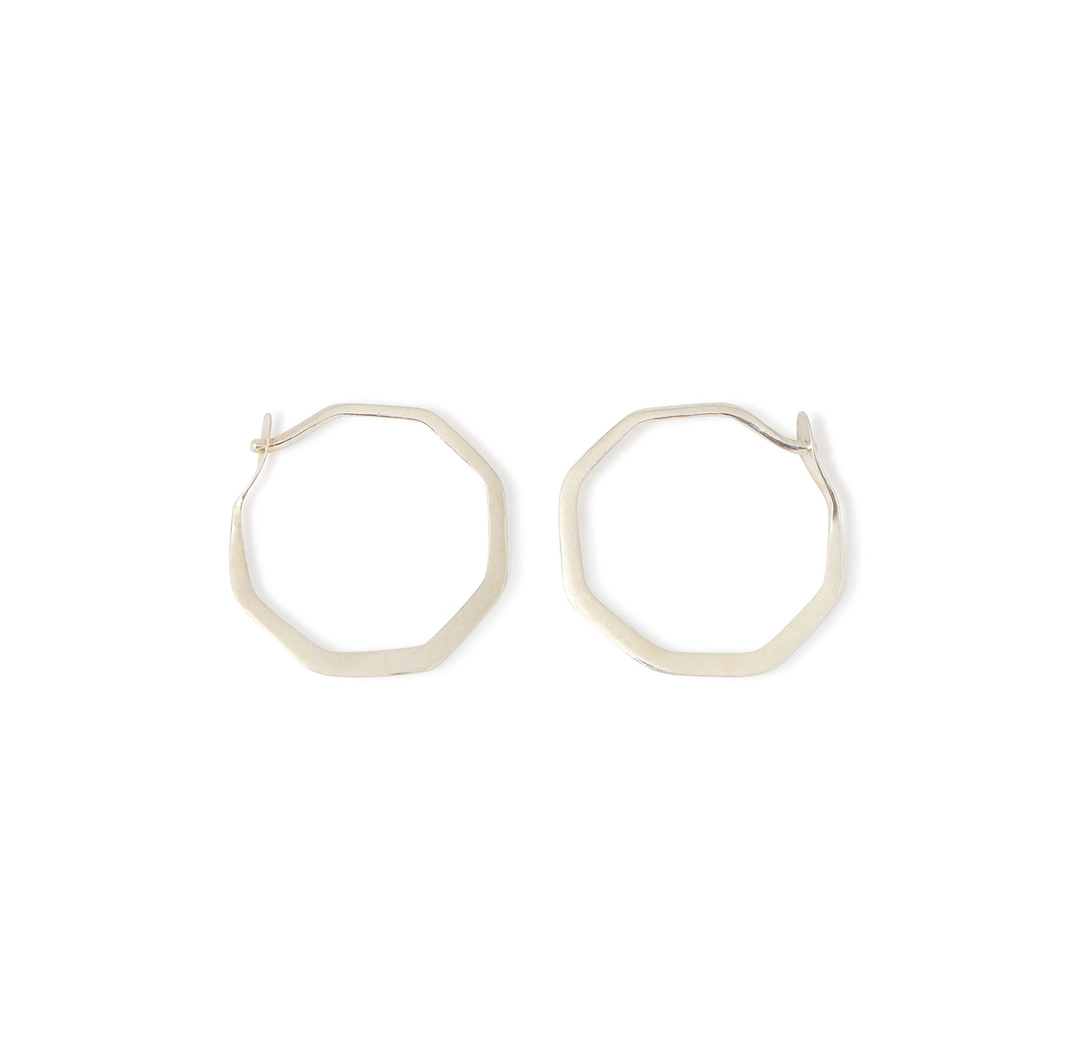 1/2 Inch Octagon Hoop Earrings Silver Earrings XSOCTHS