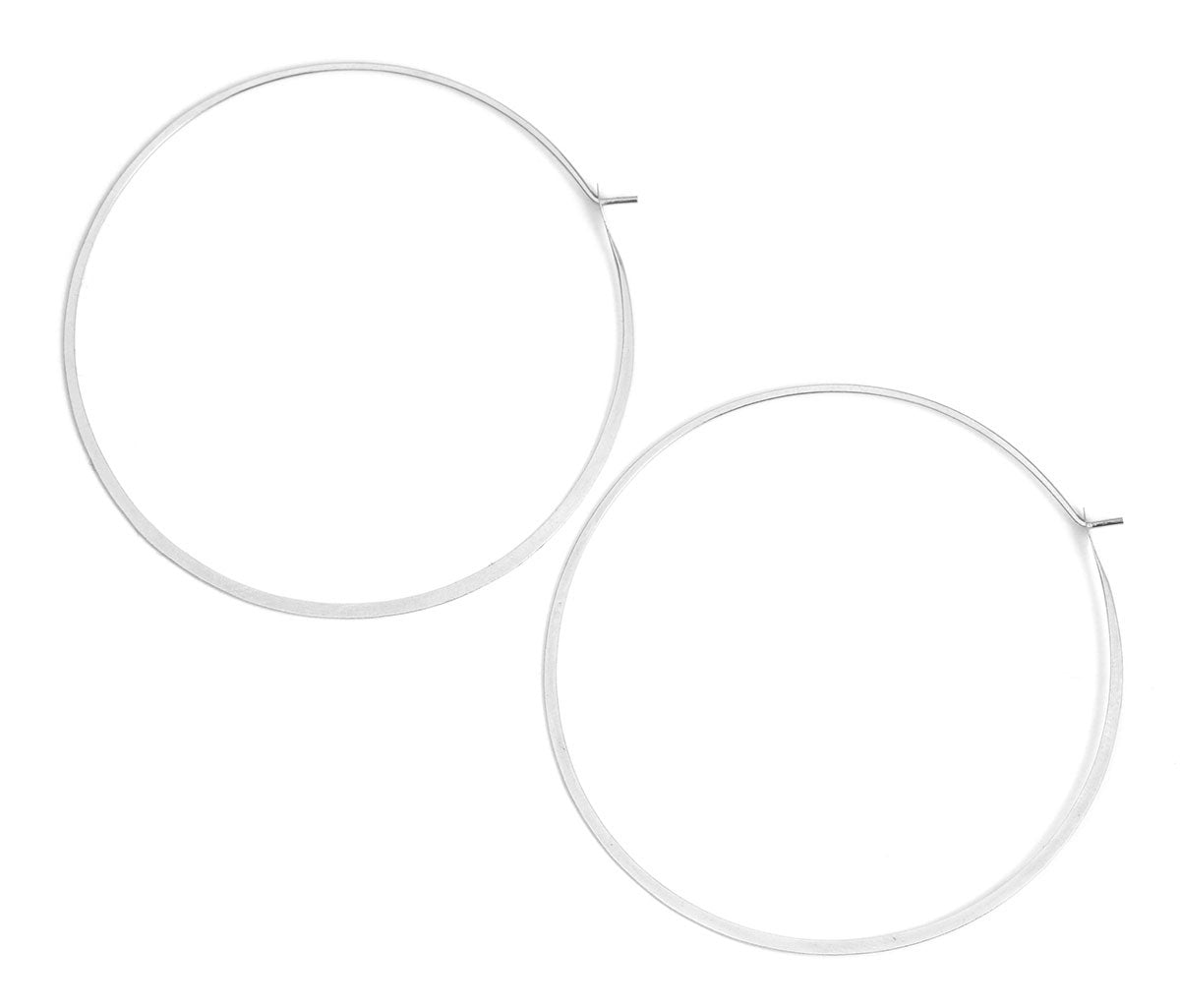 2.25 Inch Round Hoop Earrings silver Earrings XXLHs