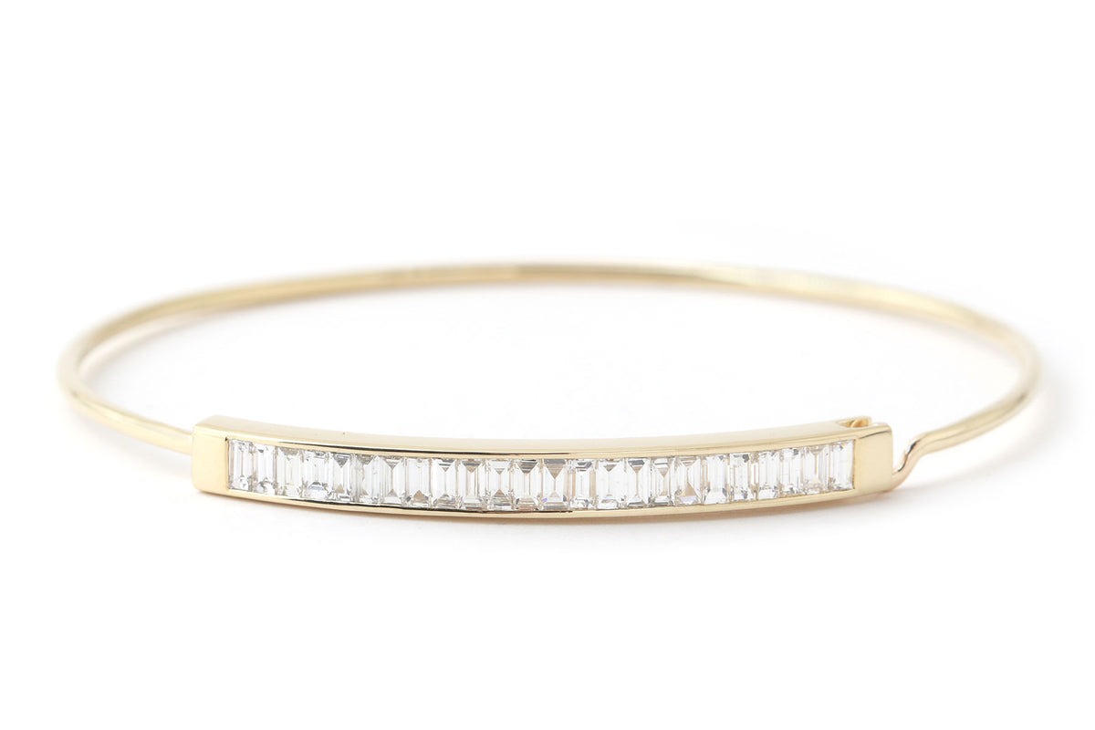 Channel Set Diamond Cuff Bracelet Bracelets b960g-ecom