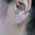White Diamond Wishbone Hoop Earrings Earrings channel-eye