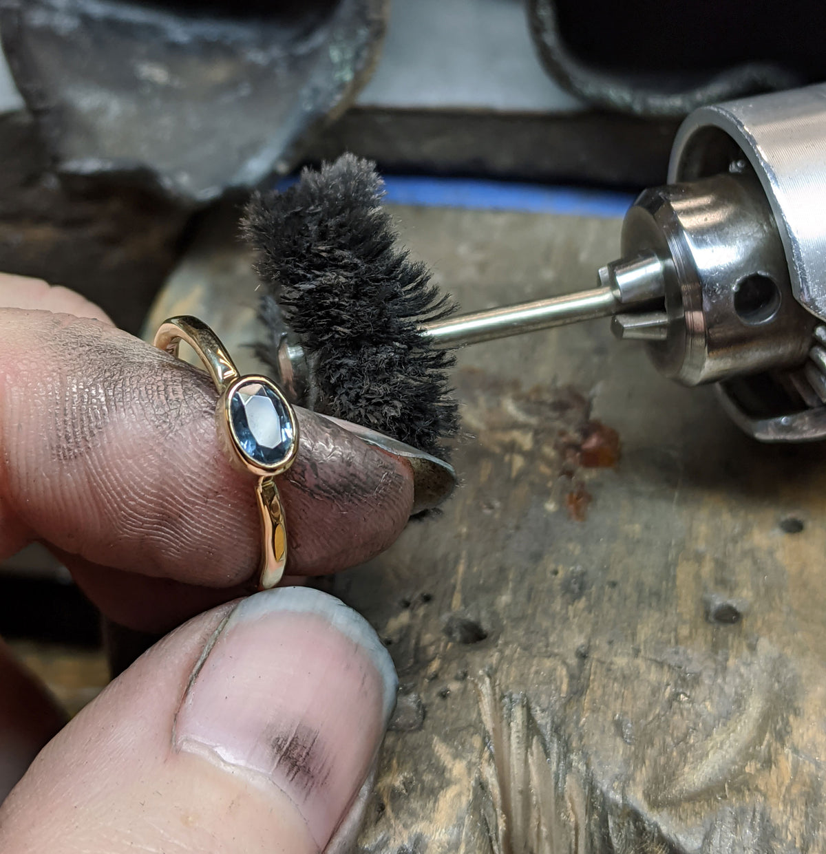 sapphire ring in production