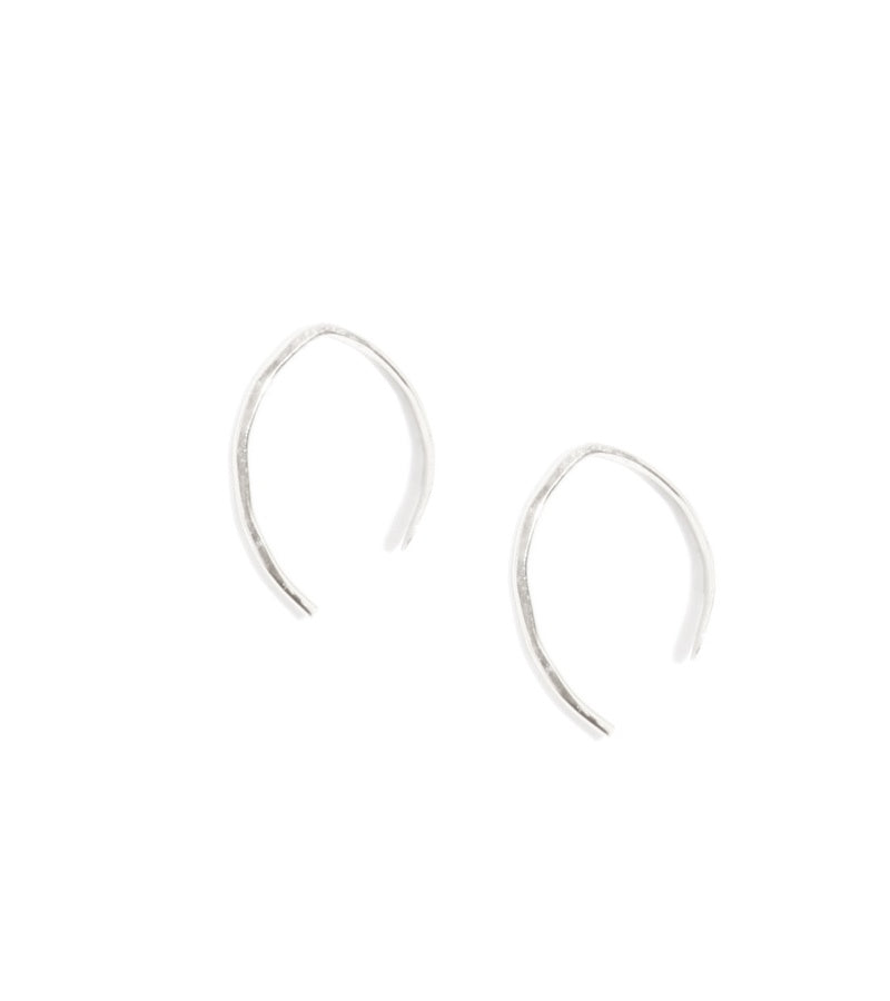 1/2 Inch Wishbone Hoop Earrings Silver Earrings e2239s-2