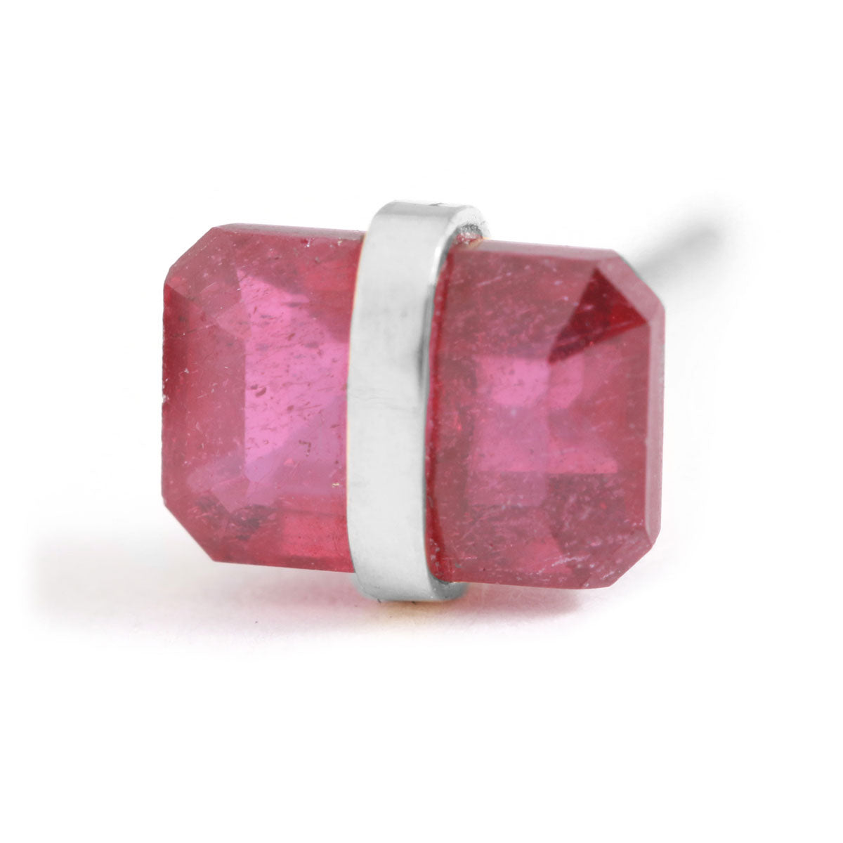 Bezel Wrapped Baguette Stud (half pair) Sterling silver Ruby Earrings e31111Rs_copy_e9f45eb7-a060-46cf-82b6-7bbc9fe1471b