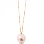 White Space Baby Baroque Pearl Necklace with Diamond Necklaces wsnk20copy