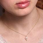 White Space Baby Baroque Pearl Necklace with Diamond Necklaces wsnk20om