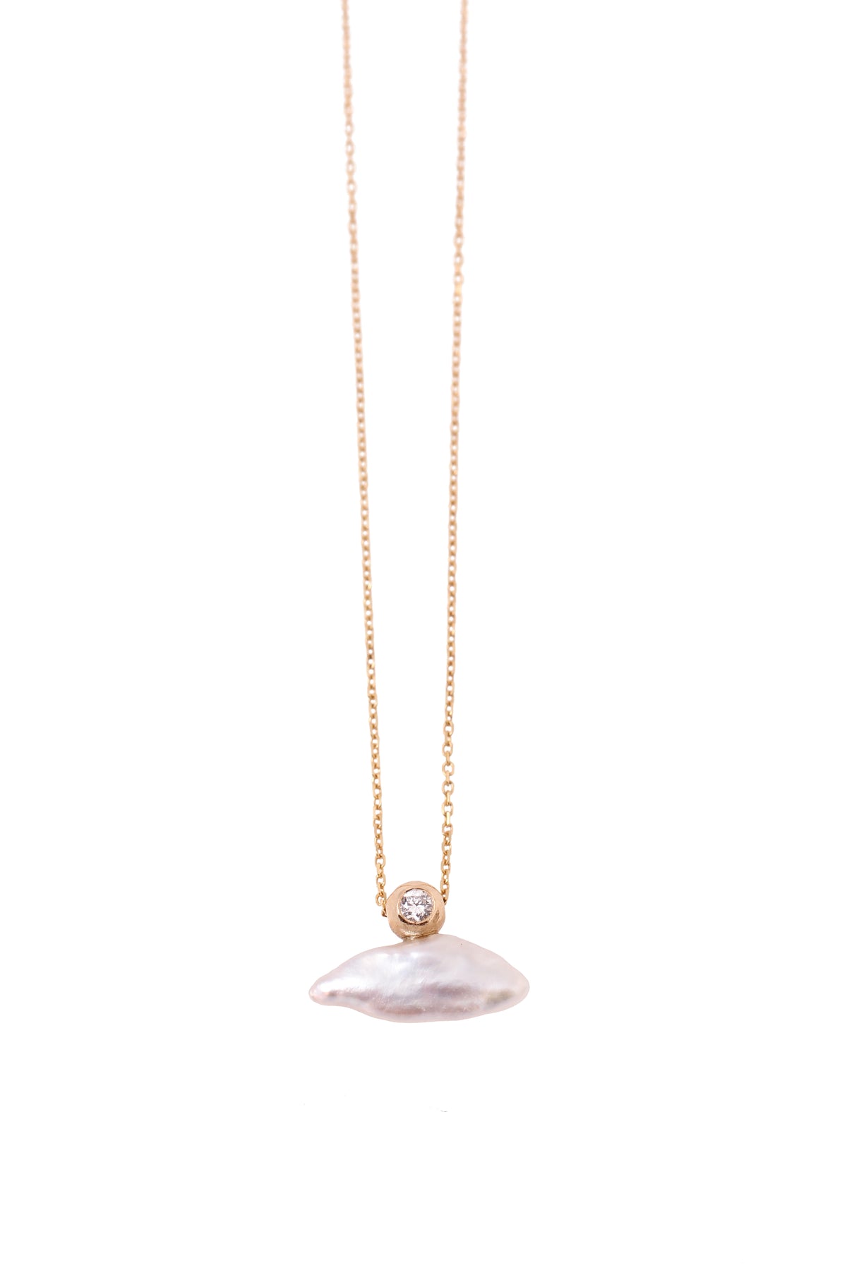 White Space Celeste Lagniappe Necklace, Diamond. 14k YG, 16 inches Necklaces wsnk24copy