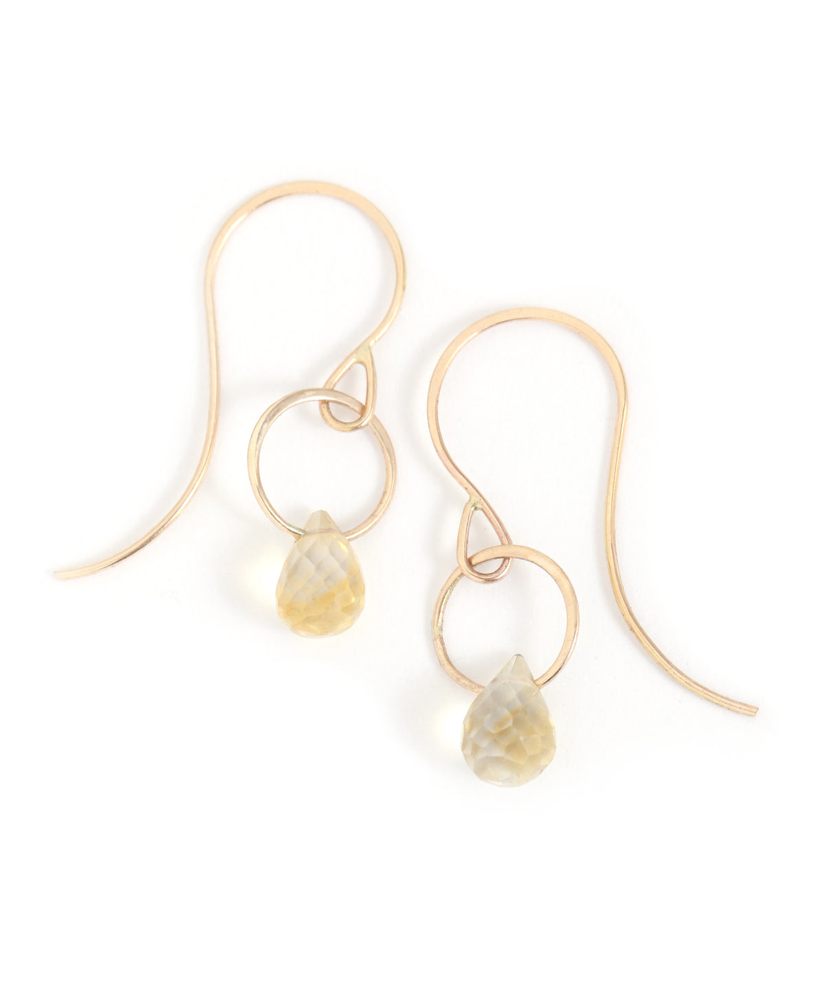 Extra Small Citrine Single Drop Earrings Gold EARRINGS 756A0686