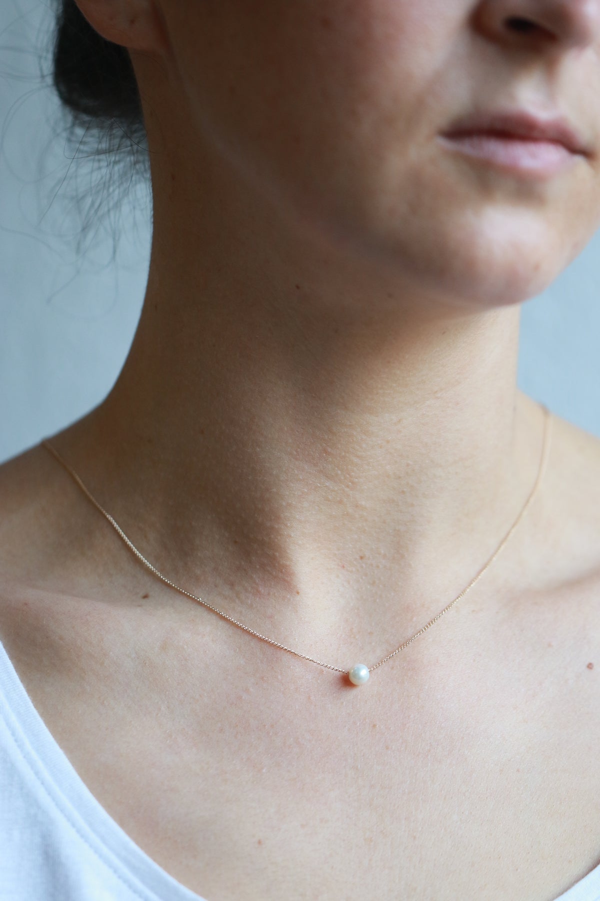 Single Pearl Drop Necklace Necklaces 756A5528