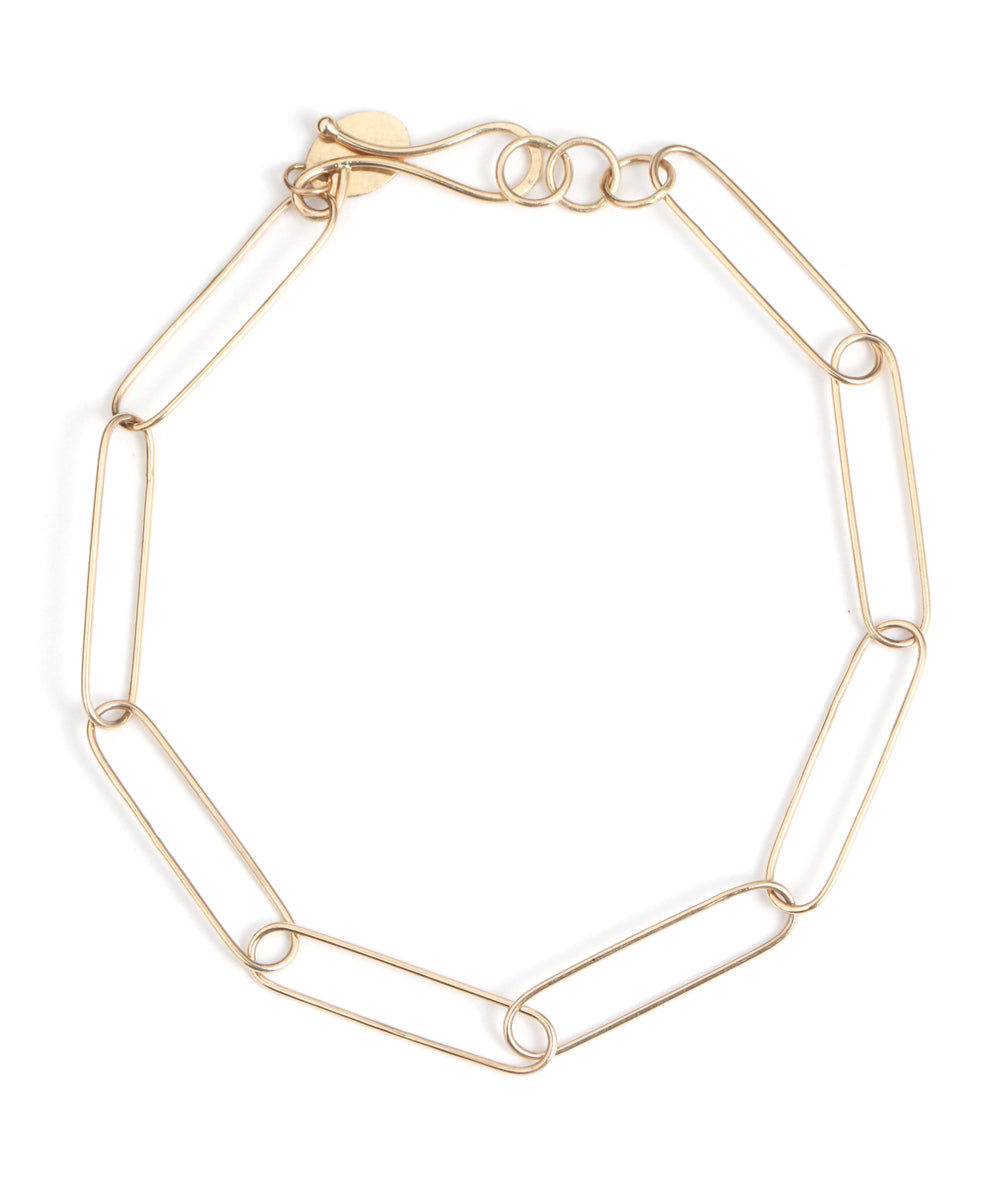 Paperclip Chain Bracelet Gold Bracelets B918