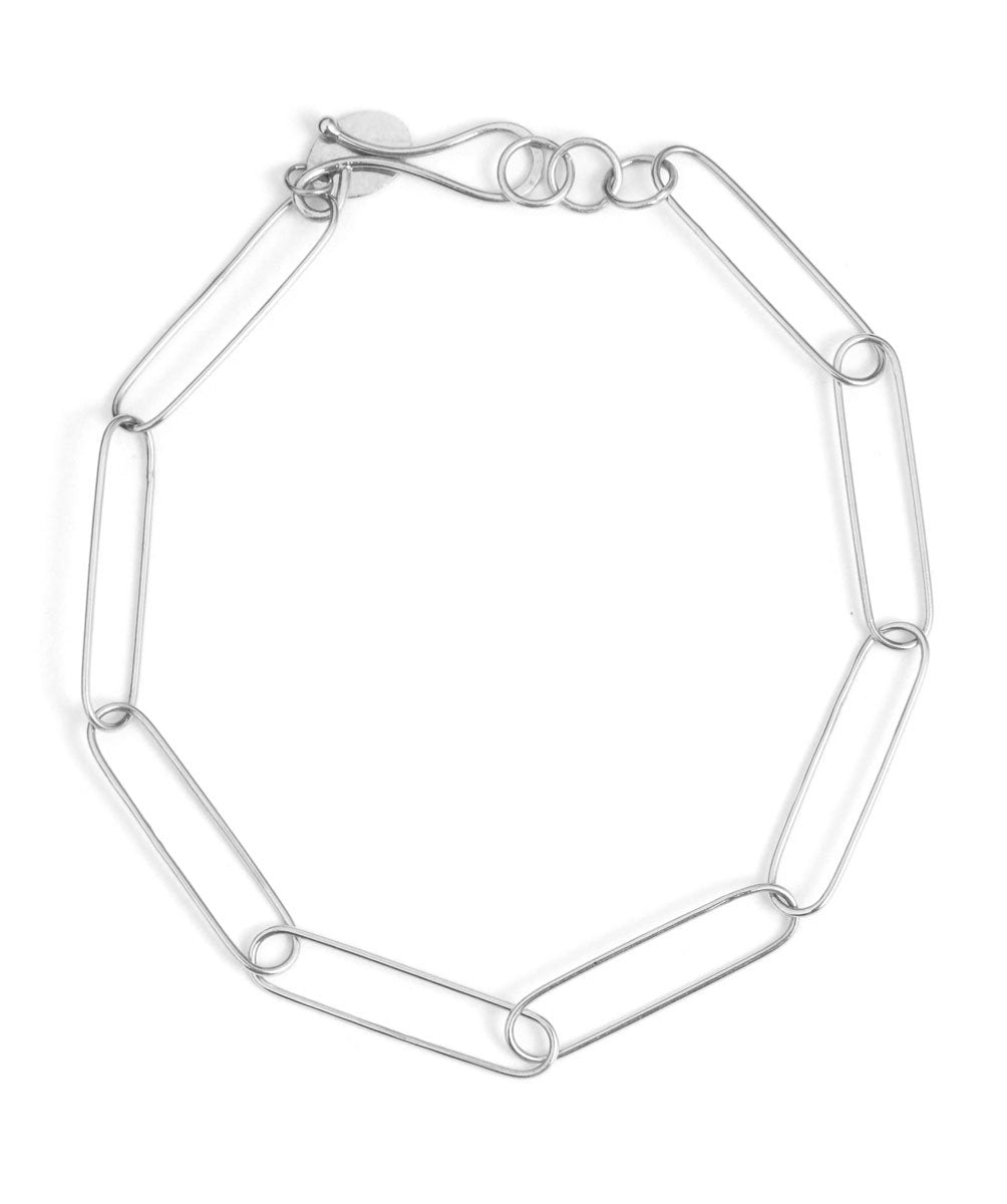 Paperclip Chain Bracelet Silver Bracelets B918s