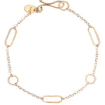 Multi Shape Chain Bracelet Gold Bracelets B919