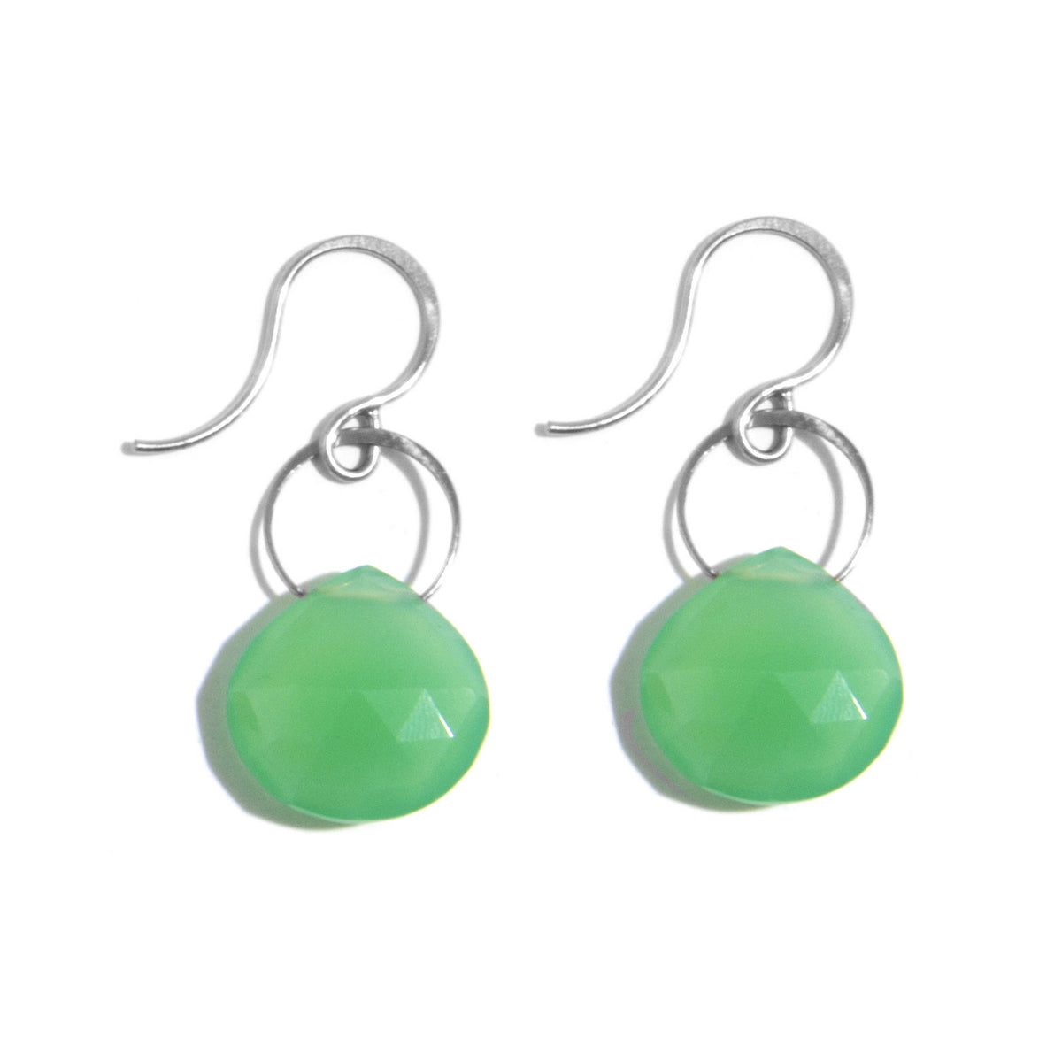 Medium Chrysoprase Single Drop Earrings Silver EARRINGS E2249CH_759ea084-b038-4b4b-bc9f-3e84a07383f1