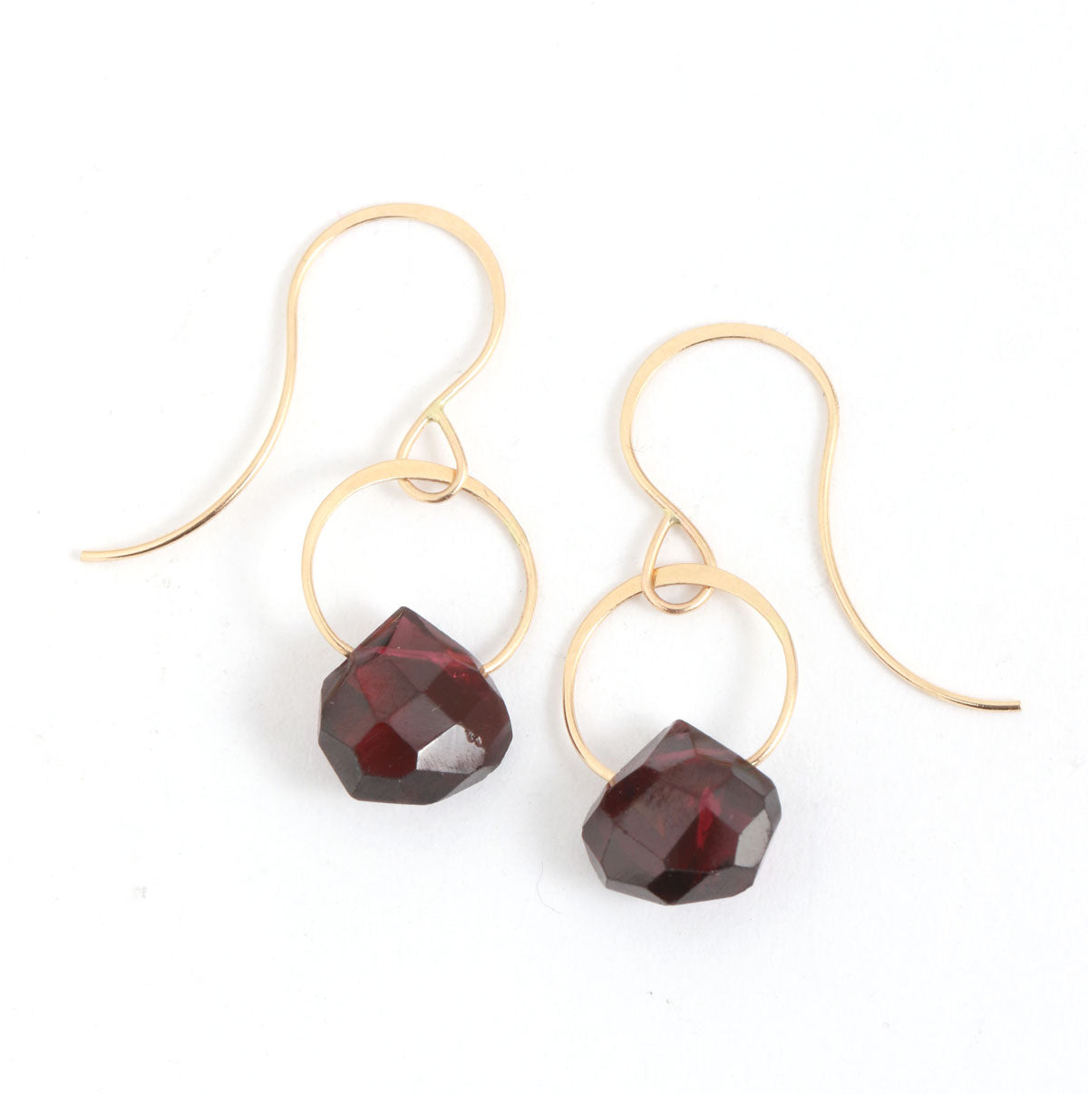 Garnet Single Drop Earrings gold Earrings E2255GAR