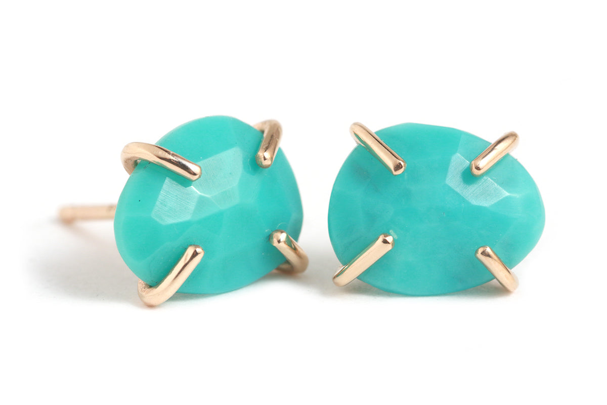 Prong Set Turquoise Stud Earrings EARRINGS E2275