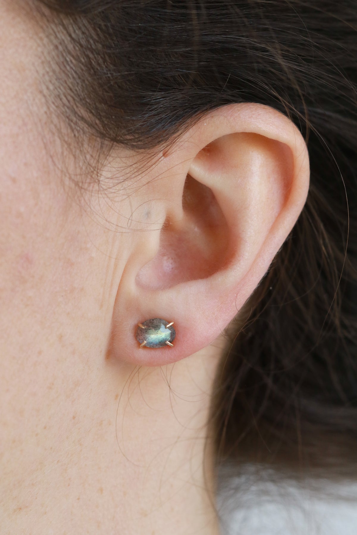 Prong Set Labradorite Stud Earrings EARRINGS E2305-2