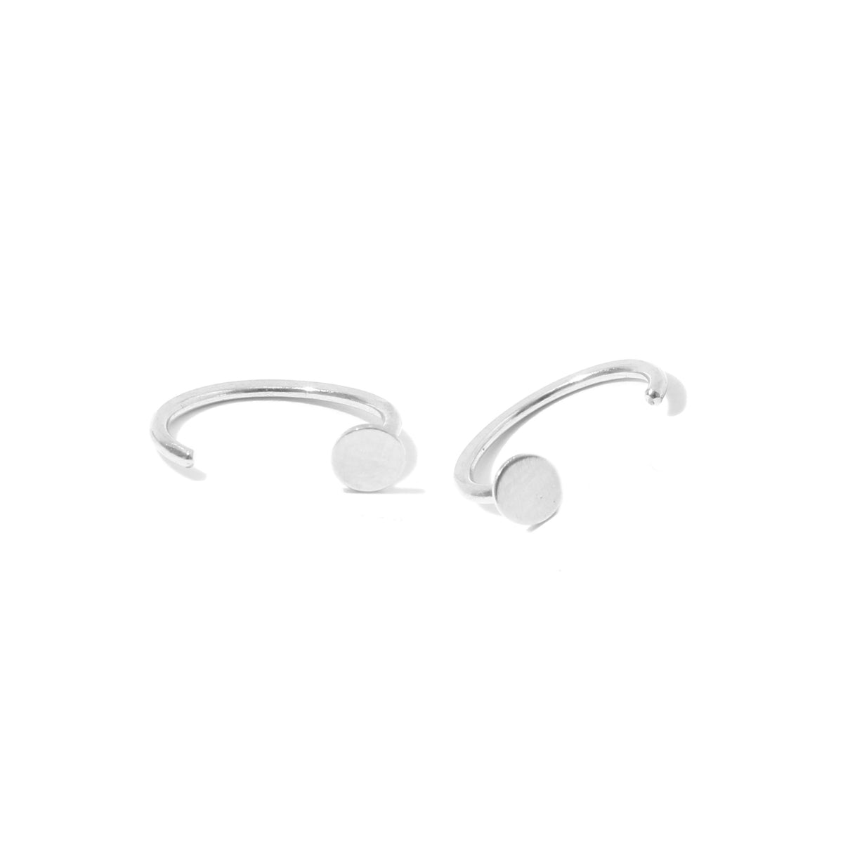 Solid Circle Hug Earrings silver Pair Earrings E2413_dfd3ffbc-5bf2-4bb3-8c8c-e282705d72e5