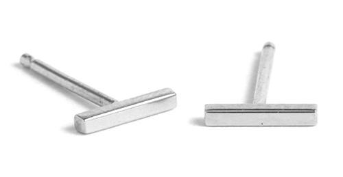 Bar Stud Earrings Silver Pair Earrings E2824s