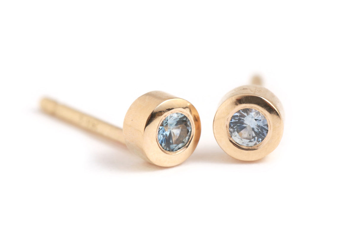 Customizable Gemstone Stud Earrings Sapphire Earrings E2826BS