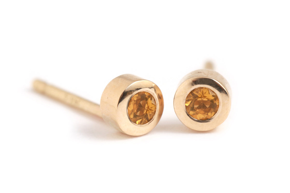 Customizable Gemstone Stud Earrings Citrine Earrings E2826CIT
