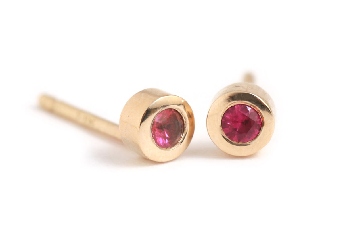Customizable Gemstone Stud Earrings Ruby Earrings E2826R