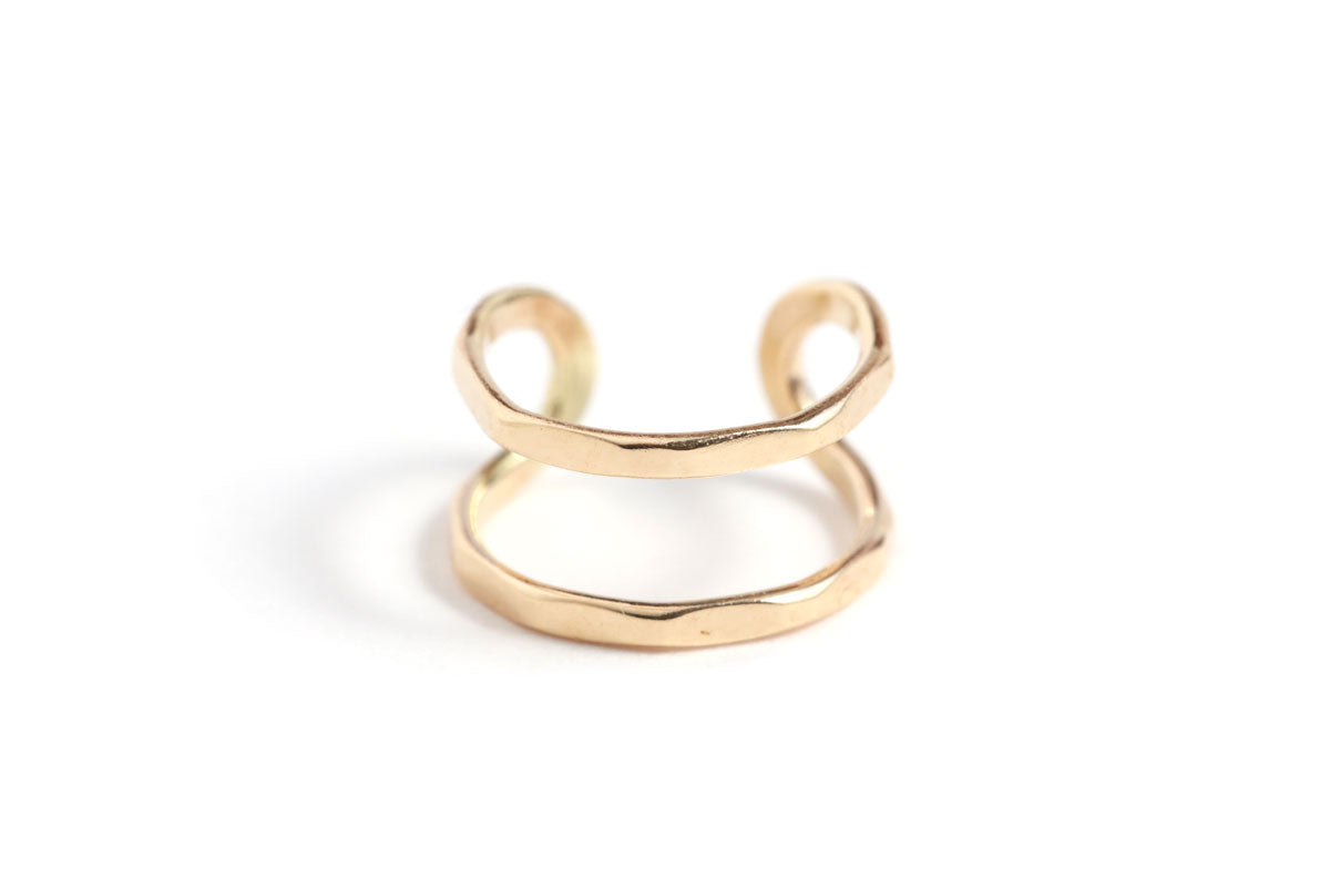 Double Bar Ear Cuff Gold Earrings E3087