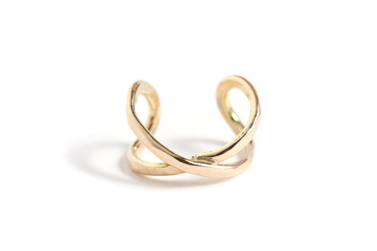 Double Crossed Bar Ear Cuff Earrings E3088