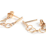 Classic Chain Wrap Bar Stud Post Earrings Gold EARRINGS E3100
