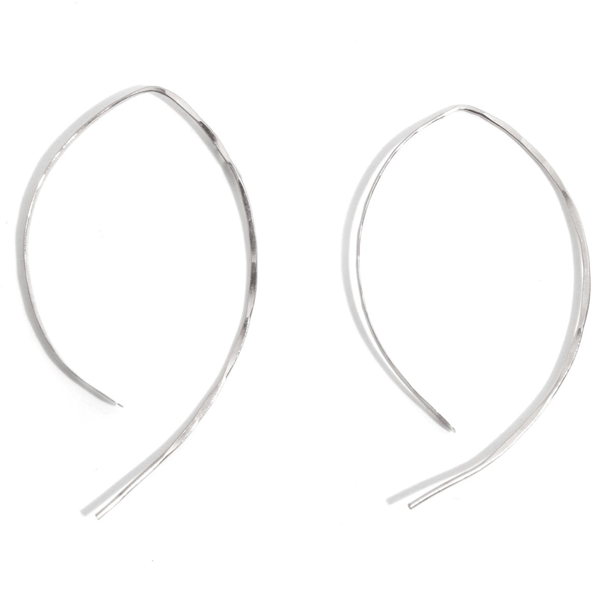 2 Inch Wishbone Hoop Earrings Silver Earrings E385-s