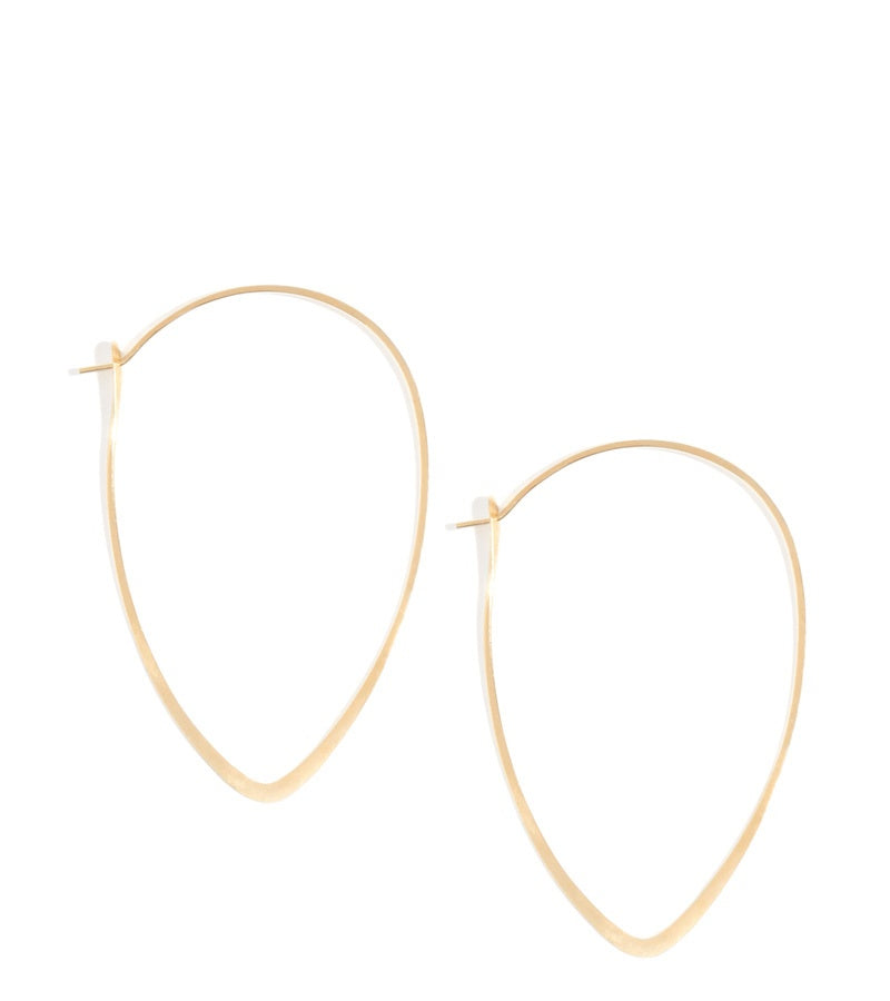 1.5 Inch Leaf Hoop Earrings Gold Earrings LL