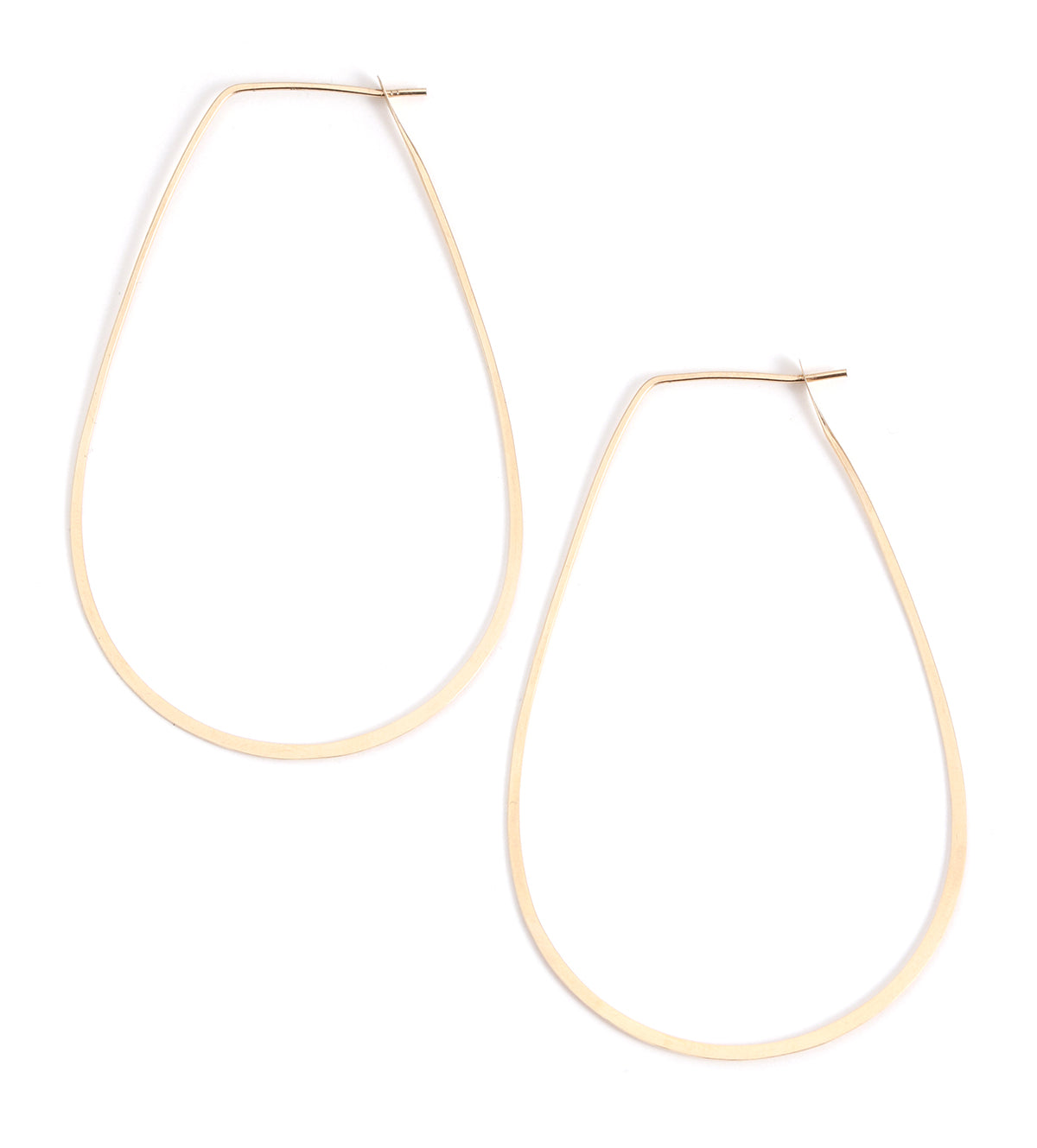 2.75 Inch Teardrop Hoop Earrings gold Earrings LTDH