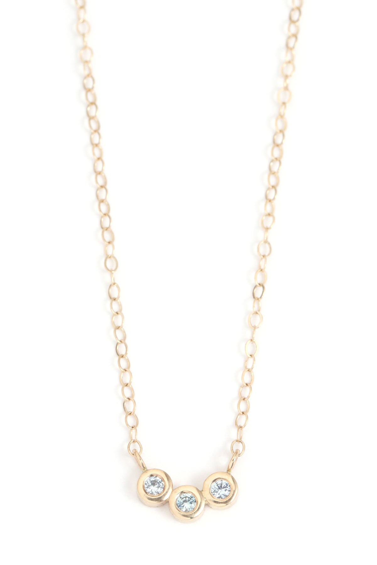 Customizable Triple Gemstone Necklace sapphire Necklaces N2092BS