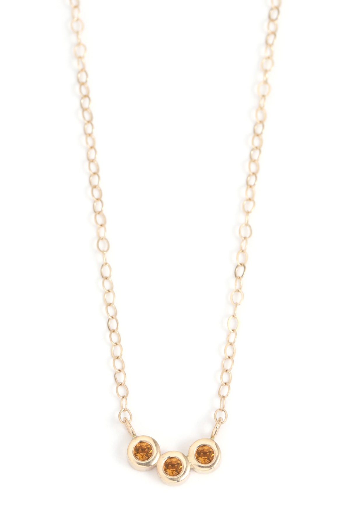 Customizable Triple Gemstone Necklace citrine Necklaces N2092CIT