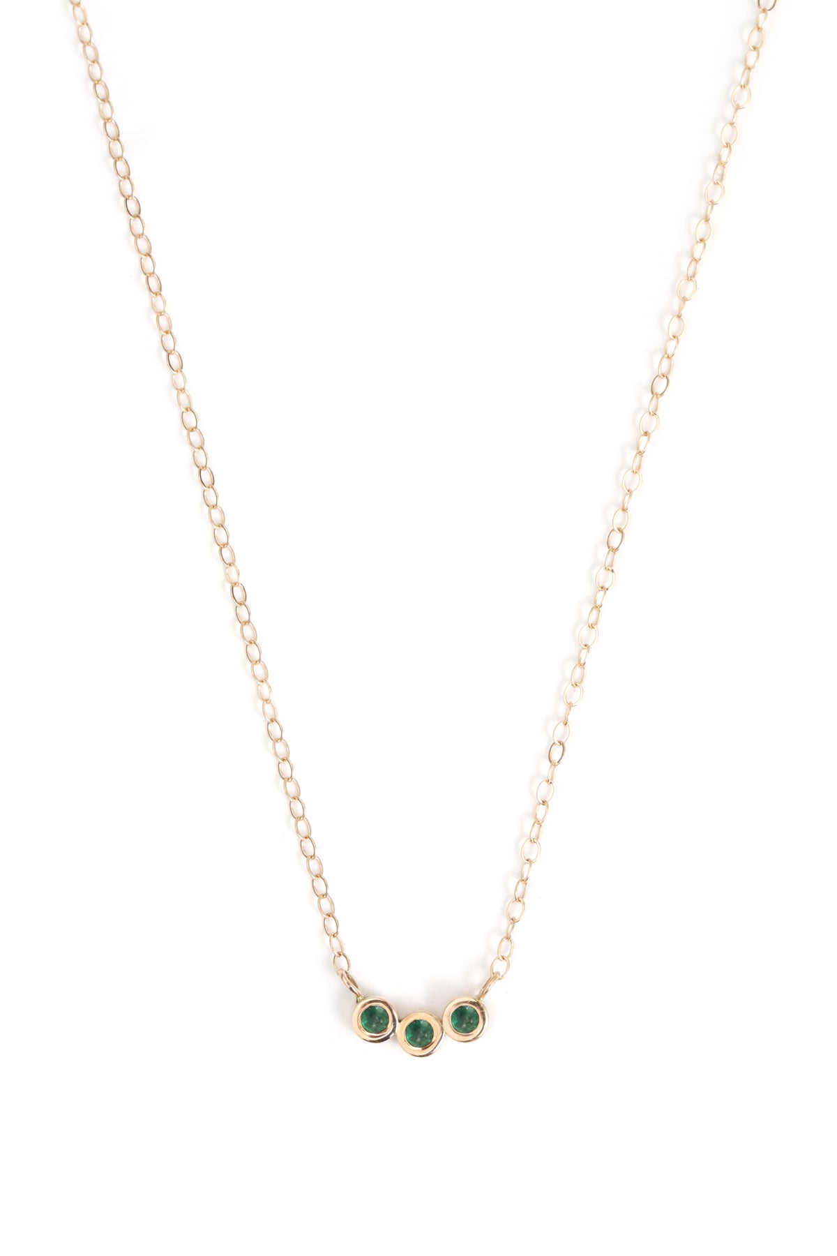 Customizable Triple Gemstone Necklace emerald Necklaces N2092EM
